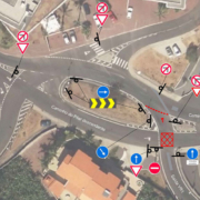Segurança rodoviária no ilhéu direcional do Caminho do Pilar