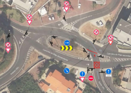Segurança rodoviária no ilhéu direcional do Caminho do Pilar