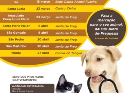 1º Campanha de Vacinação para cães e gatos de 2024 arranca sábado, 16 de março