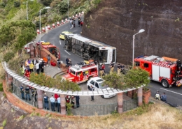 80 operacionais foram acionados para simulacro de um acidente junto ao Pináculo: objetivo foi testar a capacidade de resposta dos vários mecanismos de socorro